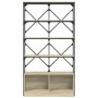 Estantería madera ingeniería y metal roble Sonoma 100x26x180 cm by , Bookcases and shelves - Ref: Foro24-845427, Price: 120,6...