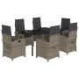 Set comedor jardín 7 pzas y cojines ratán sintético gris by , Garden sets - Ref: Foro24-3212365, Price: 755,34 €, Discount: %
