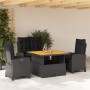 Juego comedor jardín 4 piezas con cojines ratán sintético negro von , Gartensets - Ref: Foro24-3277393, Preis: 549,67 €, Raba...