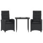Set comedor de jardín 3 pzas con cojines ratán sintético negro by , Garden sets - Ref: Foro24-3212310, Price: 306,49 €, Disco...