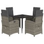 Set comedor de jardín 5 piezas con cojines ratán sintético gris von , Gartensets - Ref: Foro24-3212352, Preis: 556,67 €, Raba...