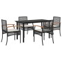 Set de muebles jardín 5 pzas con cojines ratán sintético negro von , Gartensets - Ref: Foro24-3213605, Preis: 330,16 €, Rabat...