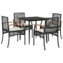 Set de muebles jardín 5 pzas con cojines ratán sintético negro von , Gartensets - Ref: Foro24-3213597, Preis: 308,67 €, Rabat...