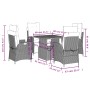 Set comedor de jardín 5 piezas con cojines ratán sintético gris by , Garden sets - Ref: Foro24-3277460, Price: 610,42 €, Disc...