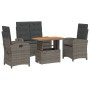 Juego de comedor de jardín 4 piezas con cojines ratán PE gris by , Garden sets - Ref: Foro24-3277347, Price: 445,59 €, Discou...