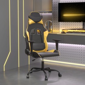 Silla gaming de masaje cuero sintético negro y dorado von , Gaming-Stühle - Ref: Foro24-345401, Preis: 112,34 €, Rabatt: %