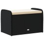 Banco de almacenaje con cojín ratán sintético negro 80x51x52 cm von , Gartenbänke - Ref: Foro24-365730, Preis: 129,24 €, Raba...