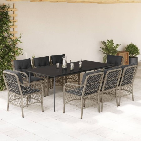 Set comedor de jardín 9 pzas cojines ratán sintético gris claro von , Gartensets - Ref: Foro24-3212172, Preis: 1,00 €, Rabatt: %