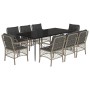 Set comedor de jardín 9 pzas cojines ratán sintético gris claro von , Gartensets - Ref: Foro24-3212172, Preis: 1,00 €, Rabatt: %