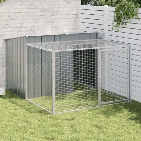 Caseta perros con corral acero galvanizado gris 153x194x110 cm von , Hundehütten - Ref: Foro24-3214222, Preis: 226,32 €, Raba...