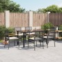Set de comedor de jardín 7 pzas y cojines ratán sintético negro by , Garden sets - Ref: Foro24-3213607, Price: 439,47 €, Disc...