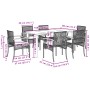Set de comedor de jardín 7 pzas y cojines ratán sintético negro by , Garden sets - Ref: Foro24-3213607, Price: 439,47 €, Disc...
