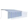 Toldo automático retráctil con persiana azul y blanco 4,5x3 m de vidaXL, Toldos - Ref: Foro24-3069316, Precio: 412,36 €, Desc...
