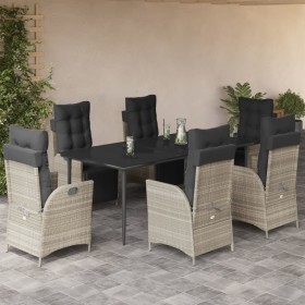 Set comedor jardín 7 pzas y cojines ratán sintético gris claro von , Gartensets - Ref: Foro24-3213467, Preis: 980,08 €, Rabat...