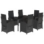 Set de comedor de jardín 7 pzas y cojines ratán sintético negro by , Garden sets - Ref: Foro24-3212325, Price: 767,03 €, Disc...