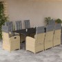 Set comedor de jardín 9 pzas con cojines ratán sintético beige von , Gartensets - Ref: Foro24-3212399, Preis: 1,00 €, Rabatt: %