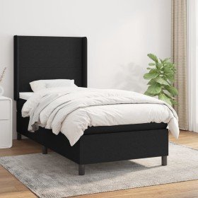 Cama box spring con colchón tela negro 90x190 cm en Camas y somieres | Comprar online en Foro24