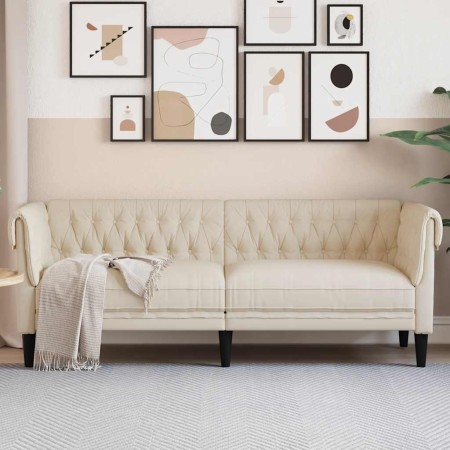 Sofá Chesterfield de 3 plazas lino von , Sofas - Ref: Foro24-372563, Preis: 340,48 €, Rabatt: %