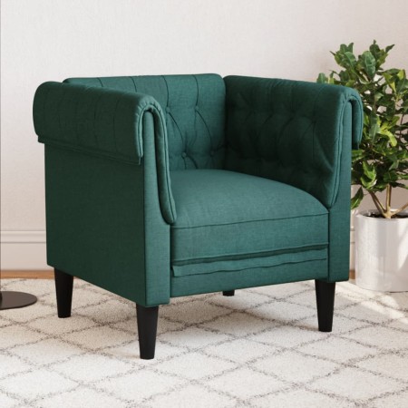 Sillón Chesterfield de tela verde oscuro by , Sofas - Ref: Foro24-372542, Price: 203,01 €, Discount: %
