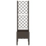 Jardinera con enrejado PP marrón 40x40x142 cm de , Maceteros y jardineras - Ref: Foro24-367920, Precio: 59,05 €