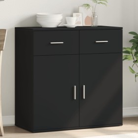 Aparador de madera de ingeniería negro 79x38x80 cm de , Aparadores - Ref: Foro24-840521, Precio: 105,84 €, Descuento: %