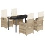 Set comedor de jardín 5 pzas con cojines ratán sintético beige von , Gartensets - Ref: Foro24-3212384, Preis: 562,13 €, Rabat...
