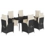 Set de comedor de jardín 7 pzas y cojines ratán sintético negro von , Gartensets - Ref: Foro24-3213382, Preis: 814,58 €, Raba...