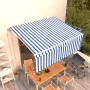Automatische ausfahrbare Markise mit blau-weißem Sonnenschutzrollo, 4,5x3 m. von vidaXL, Markisen - Ref: Foro24-3069326, Prei...