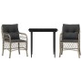 Sillas y mesita de jardín 3 piezas ratán sintético cojín gris by , Garden sets - Ref: Foro24-3212166, Price: 288,90 €, Discou...