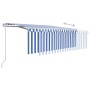 Toldo automático retráctil con persiana azul y blanco 4,5x3 m by vidaXL, Awnings - Ref: Foro24-3069326, Price: 480,96 €, Disc...