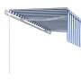 Automatische ausfahrbare Markise mit blau-weißem Sonnenschutzrollo, 4,5x3 m. von vidaXL, Markisen - Ref: Foro24-3069326, Prei...