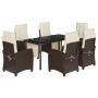 Set comedor de jardín 7 pzas con cojines ratán sintético marrón von , Gartensets - Ref: Foro24-3212985, Preis: 1,00 €, Rabatt: %