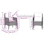 Set comedor de jardín 3 pzas con cojines ratán sintético negro de , Conjuntos de jardín - Ref: Foro24-3211906, Precio: 300,27 €
