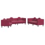 Juego de sofás con cojines 3 piezas terciopelo rojo tinto by , Sofas - Ref: Foro24-3209251, Price: 654,26 €, Discount: %