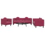 Juego de sofás con cojines 3 piezas terciopelo rojo tinto by , Sofas - Ref: Foro24-3209251, Price: 654,26 €, Discount: %