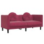 Juego de sofás con cojines 3 piezas terciopelo rojo tinto by , Sofas - Ref: Foro24-3209251, Price: 654,26 €, Discount: %