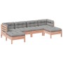 Set de sofás jardín 6 pzas con cojines madera abeto Douglas by , Garden sets - Ref: Foro24-3299572, Price: 481,73 €, Discount: %