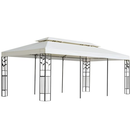 Cenador con doble techo acero blanco 6x3 m de , Carpas y cenadores - Ref: Foro24-362376, Precio: 351,70 €, Descuento: %