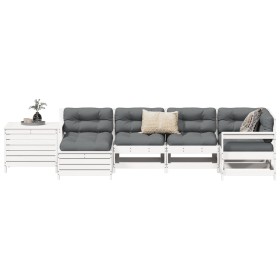 Juego de sofás de jardín 7 pzas madera maciza de pino blanco von , Gartensets - Ref: Foro24-3250977, Preis: 508,87 €, Rabatt: %