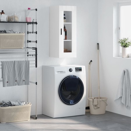 Armario de pared blanco brillante 34,5x34x90 cm de , Aparadores - Ref: Foro24-828926, Precio: 55,18 €, Descuento: %