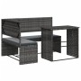 Sofá de jardín en forma de L con mesa y cojines ratán PE gris von , Gartensets - Ref: Foro24-362348, Preis: 234,75 €, Rabatt: %