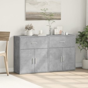 Aparador de madera ingeniería 2 uds gris hormigón 60x31x70 cm von , Sideboards - Ref: Foro24-3276549, Preis: 136,54 €, Rabatt: %