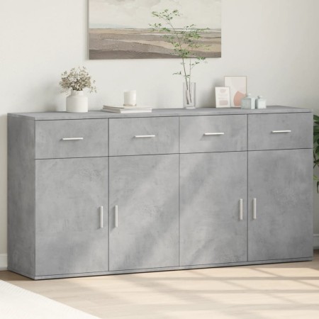 Aparadores 2 uds madera de ingeniería gris hormigón 79x38x80 cm by , Sideboards - Ref: Foro24-3276619, Price: 199,13 €, Disco...