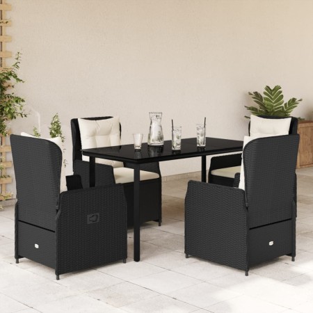 Set de muebles jardín 5 pzas con cojines ratán sintético negro by , Garden sets - Ref: Foro24-3262835, Price: 559,43 €, Disco...