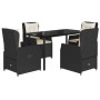 Set de muebles jardín 5 pzas con cojines ratán sintético negro by , Garden sets - Ref: Foro24-3262835, Price: 559,43 €, Disco...