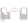 Set comedor de jardín 3 piezas con cojines ratán sintético gris von , Gartensets - Ref: Foro24-3262854, Preis: 394,08 €, Raba...