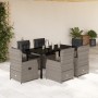 Set comedor jardín 7 pzas y cojines ratán sintético gris claro by , Garden sets - Ref: Foro24-3262907, Price: 820,49 €, Disco...