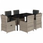 Set comedor jardín 7 pzas y cojines ratán sintético gris claro by , Garden sets - Ref: Foro24-3262907, Price: 820,49 €, Disco...