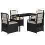Set de muebles jardín 5 pzas con cojines ratán sintético negro von , Gartensets - Ref: Foro24-3262966, Preis: 500,31 €, Rabat...