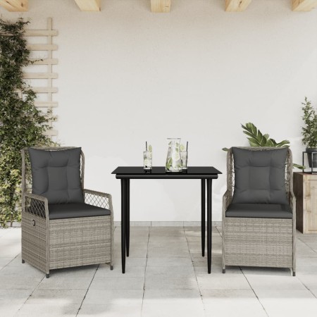 Set comedor de jardín 3 pzas cojines ratán sintético gris claro von , Gartensets - Ref: Foro24-3263027, Preis: 295,74 €, Raba...